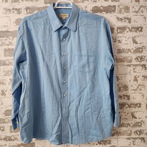 Tommy Bahama Shirt Mens Size 18 Blue Long Sleeve Button Up Casual